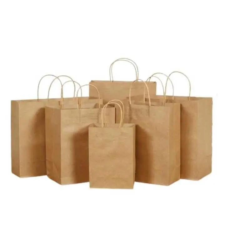 Brown Paper shopping bags, Capacity: 5kg