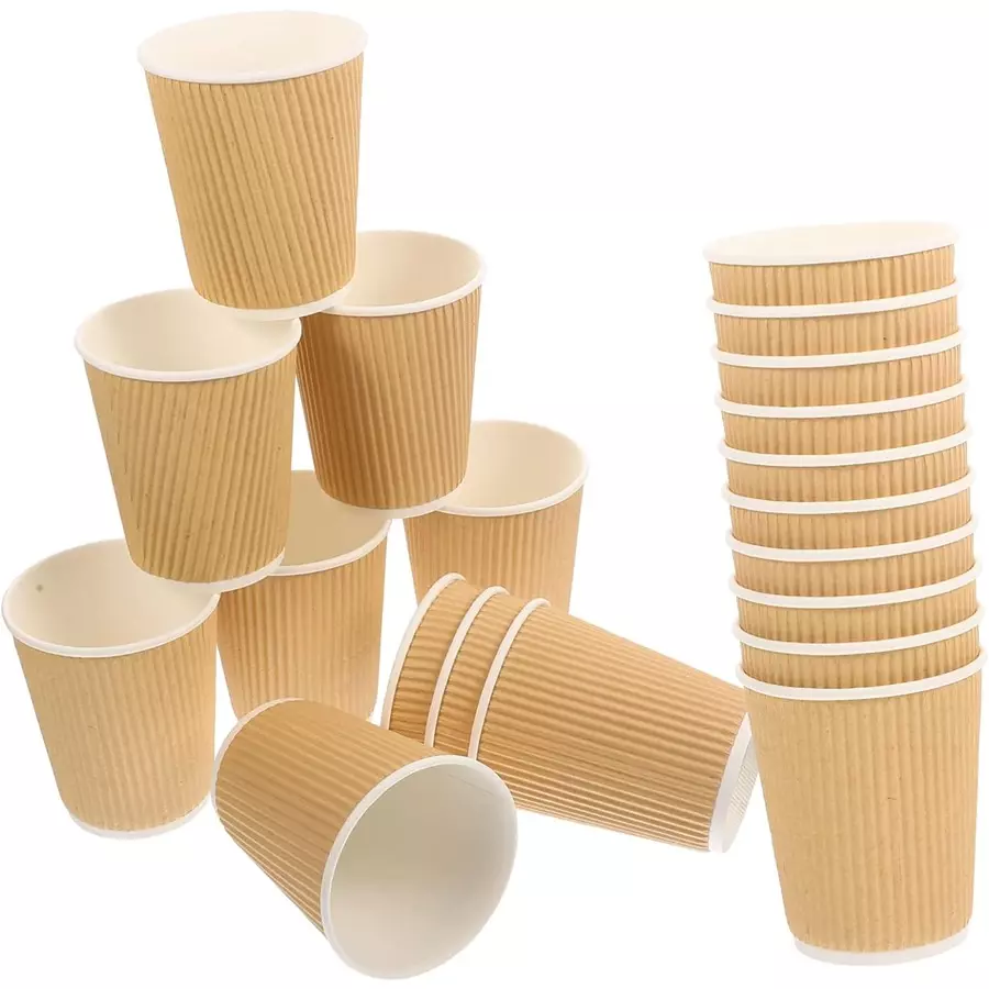 200 ml Disposable Ripple Beverage Cup Brown